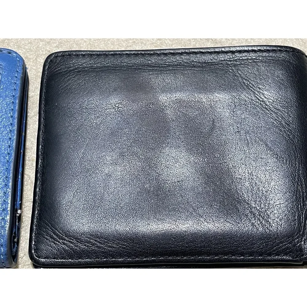2 Vintage‎ Wallets Fossil And Ralph Lauren Blue And Black Leather